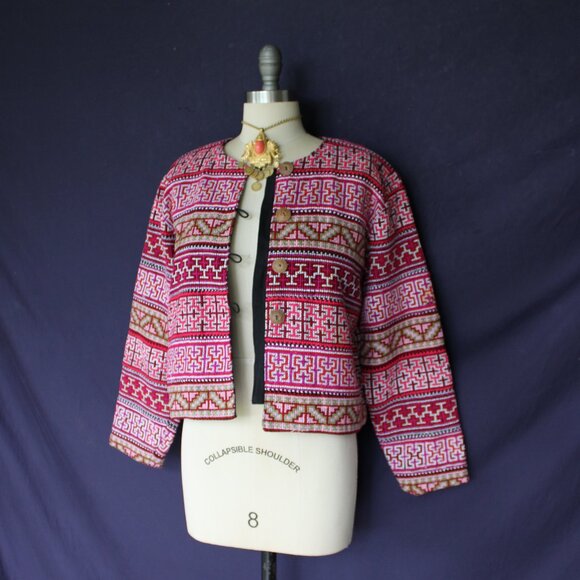 Bennett of Centreville vintage needlepoint chimayo embroidered aztec Jacket - Picture 2 of 9